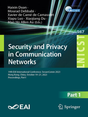 cover image of Security and Privacy in Communication Networks